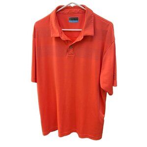 PGA Tour Mens Golf Short Sleeve‎ Shirt Embroidered Knit Orange Size XL